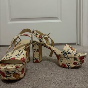 Floral Platform Sandals